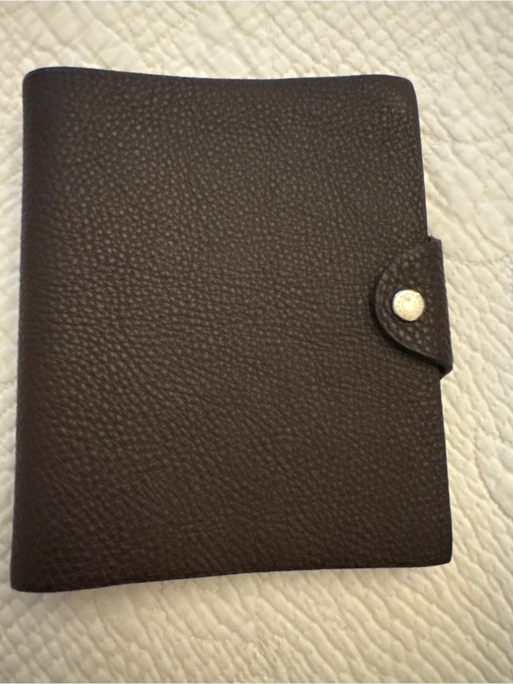 Hermes Ulysse Notebook Cover PM — Brown Togo Leather, Palladium Hardware